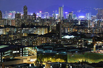 Image showing Hong Kong with crowded buildings at night