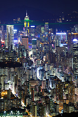 Image showing Hong Kong downtown city at night