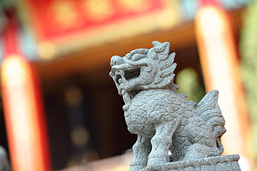 Image showing Chinese lion statue