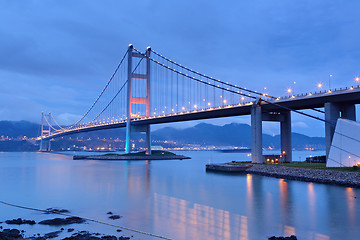 Image showing Tsing Ma Bridge in Hong Kong