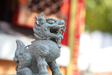 Image showing Chinese lion statue