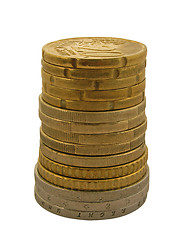 Image showing pile of euro coins