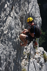 Image showing Male rock climber