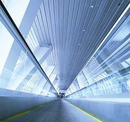 Image showing moving escalator