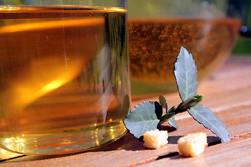 Image showing fresh tea served outdoors