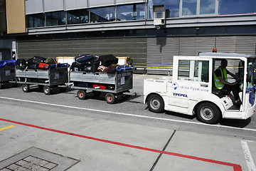 Image showing Baggage trucks