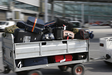 Image showing Baggage trucks