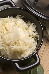 Image showing Fresh pickled cabbage - traditional polish sauerkraut