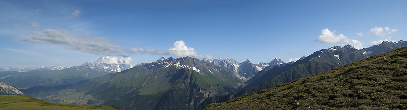 Image showing Panorama summer Mountain. Caucasus, Georgia
