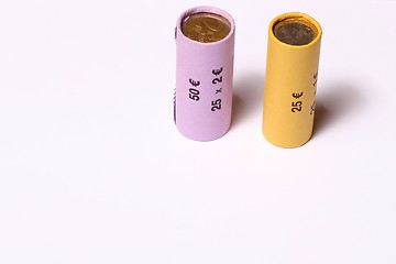 Image showing Roll of coins packed