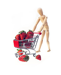 Image showing mannequin carriyng strawberries