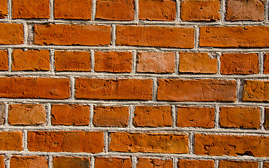 Image showing Wall built of red brick architectural details. 