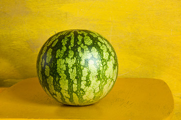 Image showing Watermelon closeup juicy fruit healthy food object