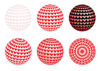 Image showing globes with valentines