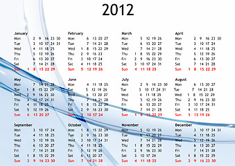 Image showing Calendar 2012