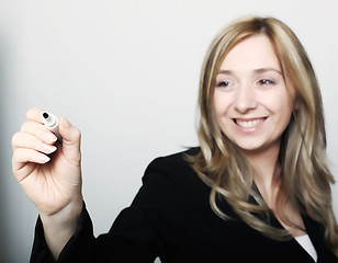 Image showing woman writing