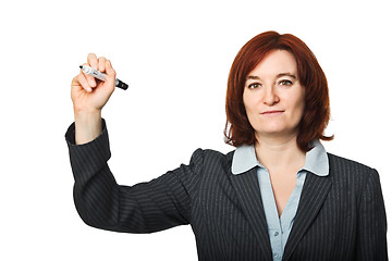 Image showing woman with pen