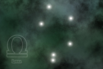 Image showing Zodiac constellation - Libra. Stars on the Nebula like background