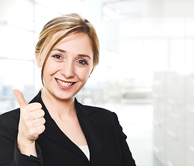 Image showing woman thumb up