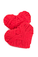 Image showing two red thread hearts