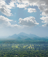 Image showing view from  mount Sigiriya  into the valley, Sri Lanka (Ceylon).