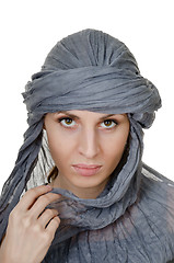 Image showing  oriental style woman in shawl