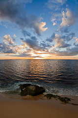 Image showing beautiful sunset over lake