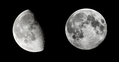 Image showing  moon close-up in the night sky