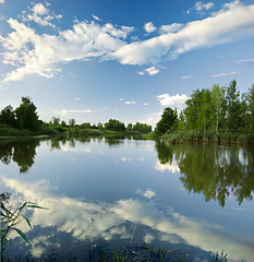 Image showing beautiful sunset over lake