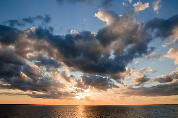 Image showing beautiful sunset over lake