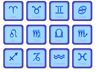 Image showing Zodiac signs - icons