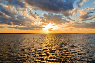 Image showing beautiful sunset over lake