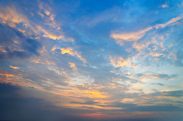 Image showing ocean shore at sunset