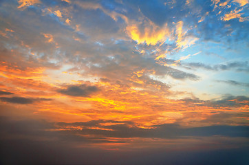 Image showing ocean shore at sunset