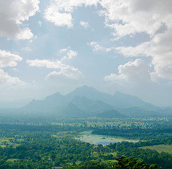 Image showing view from  mount Sigiriya  into the valley, Sri Lanka (Ceylon).