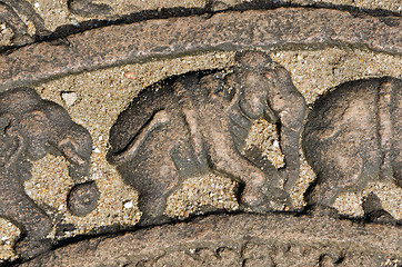 Image showing elephants on the lunar rock of ancient Vatadage