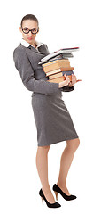 Image showing shocking librarian with books