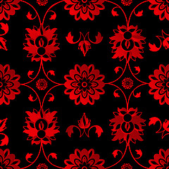 Image showing Red floral background 