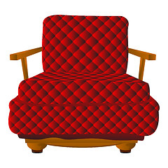 Image showing Red leather arm chair