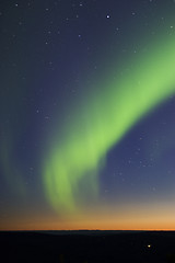 Image showing Northern lights over twilight zone