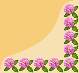 Image showing Frame with clover on a yellow background