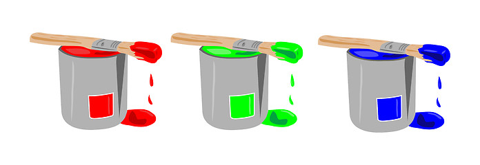 Image showing RGB paint buckets