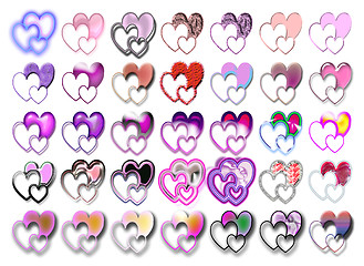 Image showing Three pink hearts