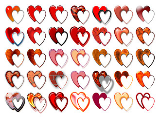 Image showing Two red hearts