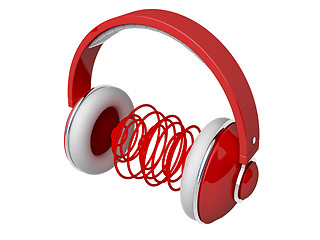 Image showing Red headphones