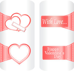 Image showing Collection of cute heart stickers for wedding or valentine`s day