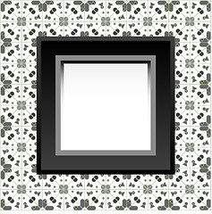 Image showing Frame with empty space on the floral wallpaper