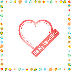 Image showing Hearts and flowers frame. wedding or valentine`s theme