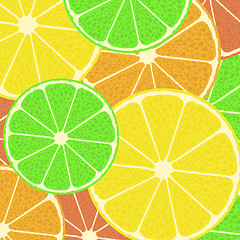 Image showing Citrus seamless vector pattern background