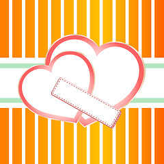 Image showing Pastel ornate background with two hearts